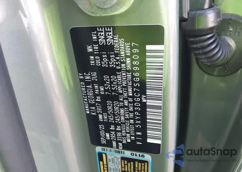 2025 Kia Telluride Ex X-Line из США, поврежденный, VIN 5XYP3DGC7SG698097